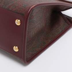 Pre Owned Etro Brown Paisley Print Coated Canvas Mini Love Trotter Tote