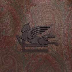 Pre Owned Etro Brown Paisley Print Coated Canvas Libra Tote