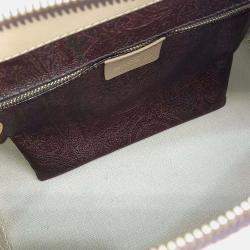 Pre Owned Etro Brown Coated Canvas Paisley Boston Bag