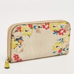 Pre Owned Etro Multicolor Coated Canvas Floral Zip Continental Wallet