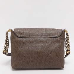 مملوكة مسبقًا Etro Brown Paisley Embossed Leather Crossbody Bag