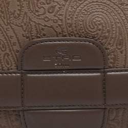 مملوكة مسبقًا Etro Brown Paisley Embossed Leather Crossbody Bag