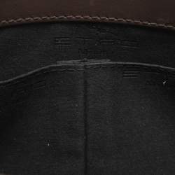 مملوكة مسبقًا Etro Brown Paisley Embossed Leather Crossbody Bag