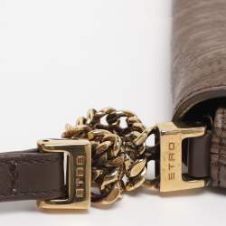 مملوكة مسبقًا Etro Brown Paisley Embossed Leather Crossbody Bag