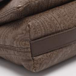 مملوكة مسبقًا Etro Brown Paisley Embossed Leather Crossbody Bag