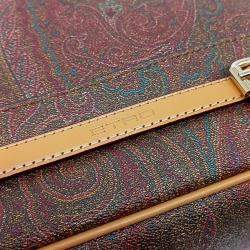 Pre Owned Etro Brown Leather Paisley Tote And Shoulder Bag