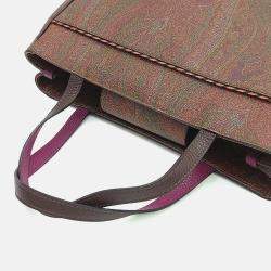 Pre Owned Etro Brown PVC Paisley Tote Bag