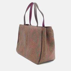 Pre Owned Etro Brown PVC Paisley Tote Bag