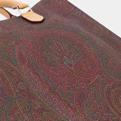 Pre Owned حقيبة يد وكتف إيترو جلد بني بنقشة بيزلي