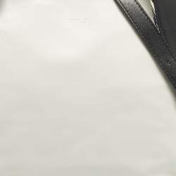 Pre Owned Etro White/Black Paisley Print Leather Satchel