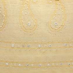 Pre Owned حقيبة ق ماش مزينة صفراء إيترو