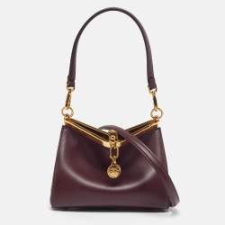 Pre Owned Etro Vela Mini Burgundy Leather Shoulder Bag