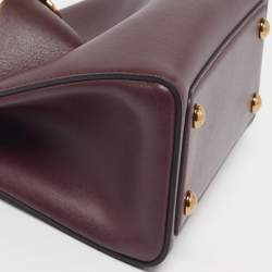 Pre Owned Etro Vela Mini Burgundy Leather Shoulder Bag
