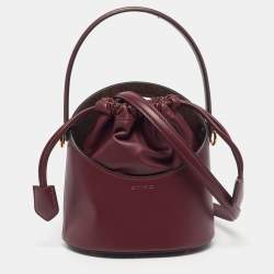 مملوكة مسبقًا Etro Saturno Mini Burgundy Leather Bucket Bag