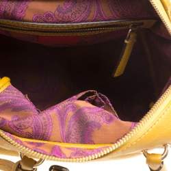 Pre Owned Etro Yellow Leather Satchel