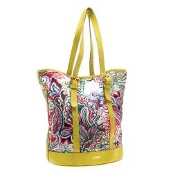 Pre Owned Etro Multicolor Paisley Print Canvas and Leather Tote