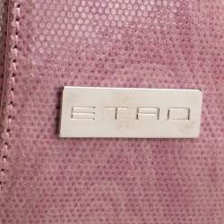 Pre Owned Etro Blush Pink Paisley Leather  and Calfhair Shoulder Bag