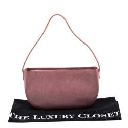 Pre Owned Etro Blush Pink Paisley Leather  and Calfhair Shoulder Bag