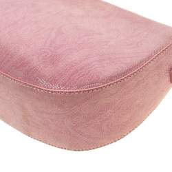 Pre Owned Etro Blush Pink Paisley Leather  and Calfhair Shoulder Bag