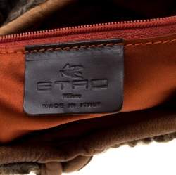 Etro Multicolor Fur and Jacquard Hobo