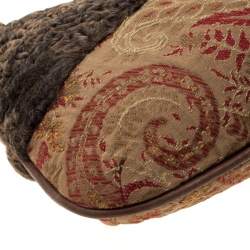 Etro Multicolor Fur and Jacquard Hobo