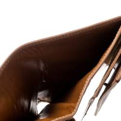 Pre Owned Etro Brown Paisley Print Coated Canvas Compact Wallet