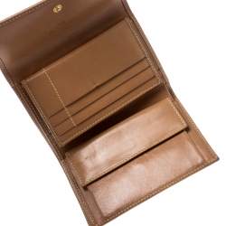 Pre Owned Etro Brown Paisley Print Coated Canvas Compact Wallet