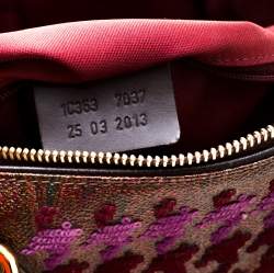 Etro Brown Paisley Printed Coated Canvas Sequins Boston Bag