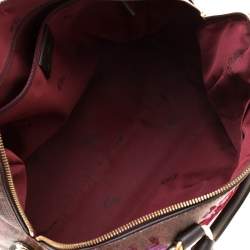 Etro Brown Paisley Printed Coated Canvas Sequins Boston Bag