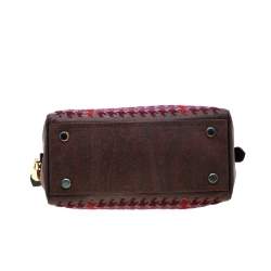 Etro Brown Paisley Printed Coated Canvas Sequins Boston Bag