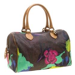 Pre Owned Etro Multicolor Paisley Printed Coated Canvas and Leather Satchel