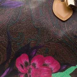 Pre Owned Etro Multicolor Paisley Printed Coated Canvas and Leather Satchel