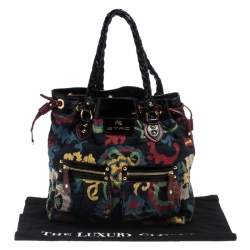 Pre Owned Etro Multicolor Floral Print Canvas and Patent Leather Tote