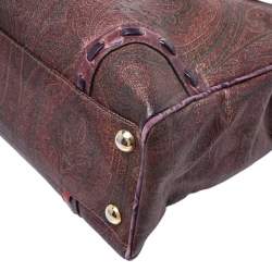 Pre Owned Etro Multicolor Paisley Printed Coated Canvas Tote