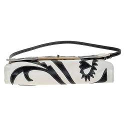 Pre Owned Etro Cream/Black Leather Shoulder Bag