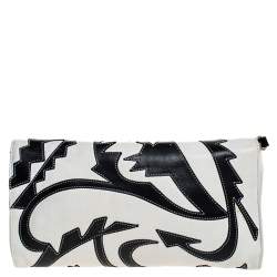 Pre Owned Etro Cream/Black Leather Shoulder Bag