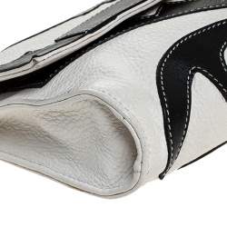 Pre Owned Etro Cream/Black Leather Shoulder Bag