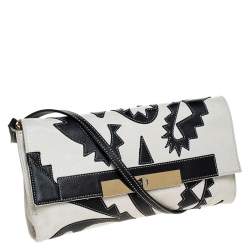Pre Owned Etro Cream/Black Leather Shoulder Bag
