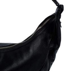 Pre Owned حقيبة كتف ايترو نصف هلال جلد سوداء