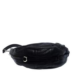 Pre Owned حقيبة كتف ايترو نصف هلال جلد سوداء