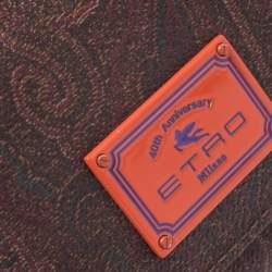 Pre Owned Etro Brown Paisley Coated Canvas Trifold Wallet