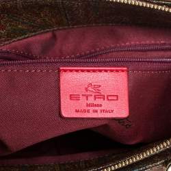 Pre Owned Etro Brown Paisley Printed Coated Canvas and Leather Tote