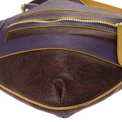 Etro Purple/Yellow Paisley Coated Canvas Crossbody Bag