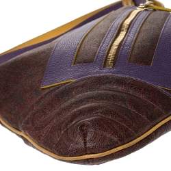 Etro Purple/Yellow Paisley Coated Canvas Crossbody Bag