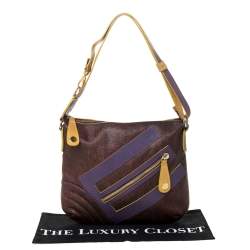 Etro Purple/Yellow Paisley Coated Canvas Crossbody Bag
