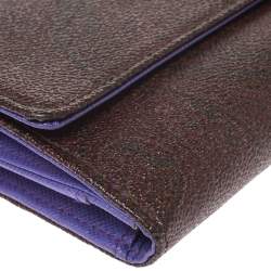 Etro Brown Paisley Print Coated Canvas Continental Wallet