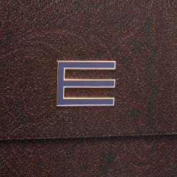 Etro Brown Paisley Print Coated Canvas Continental Wallet