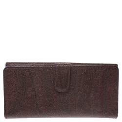 Etro Brown Paisley Print Coated Canvas Continental Wallet