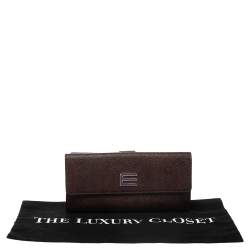 Etro Brown Paisley Print Coated Canvas Continental Wallet
