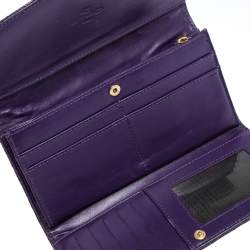 Pre Owned Etro Purple Paisley Nylon Continental Wallet